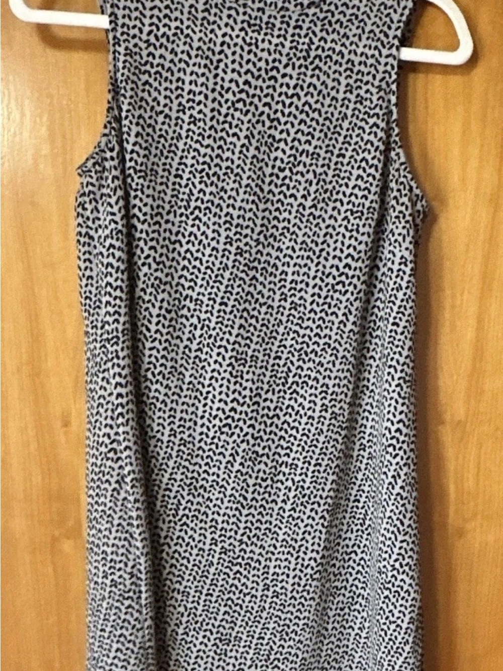 B. Darlin Gray Black Abstract Print Sleeveless Chiffon Sheath Shift Mock Dress M